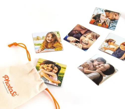 Square photo magnets — set of 6