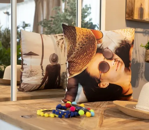 Double-sided square canvas cushion