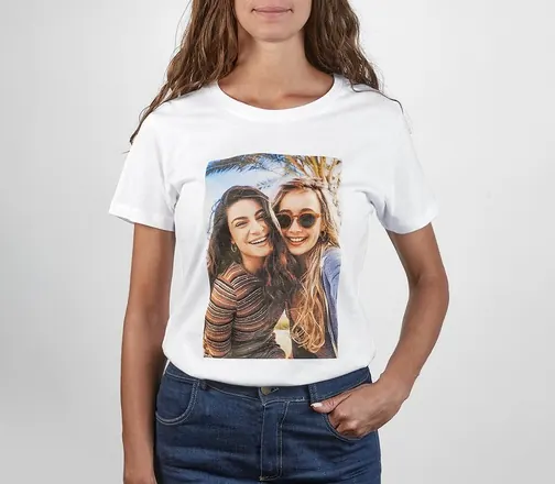 Women's cotton T-shirt with personalised photo